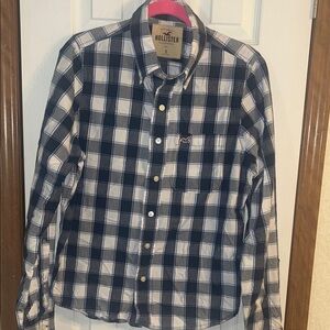 Hollister Blue and White Casual Button Down Shirt